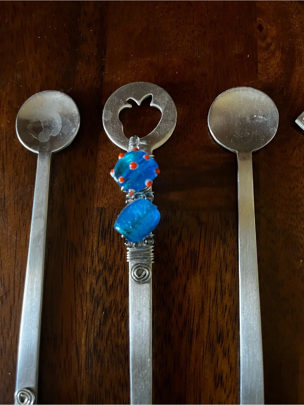 Crate&Barrel Multicolored Beaded Cocktail Spoons